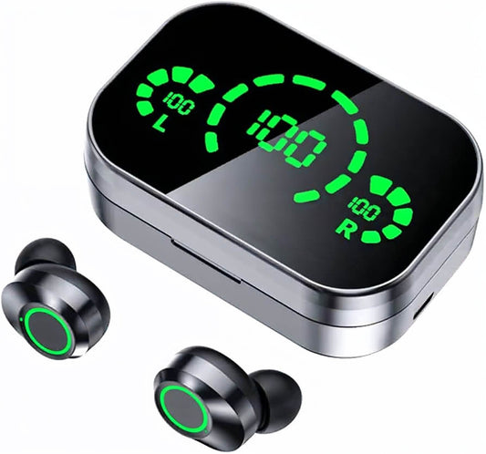 Auriculares modernos y futuristas con bluettoh de última generación, cancelación de ruido para llamadasnítidas