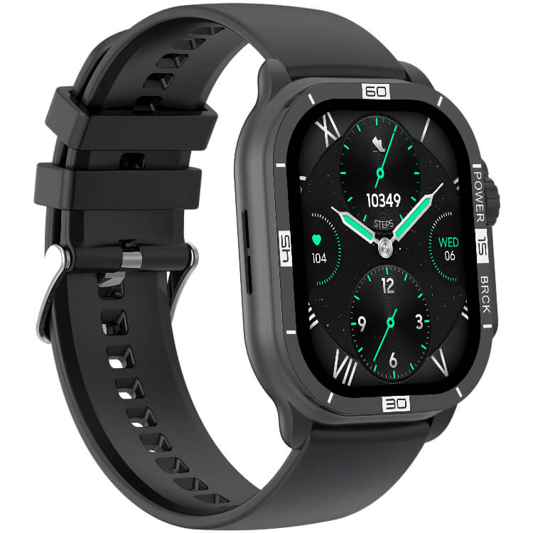 Reloj inteligente VS36 similar al Ultra 2 de Apple, tiene una gran pantalla AMOLED de 2.06" , diseño robusto, gran batería en color negro con correa de silicona