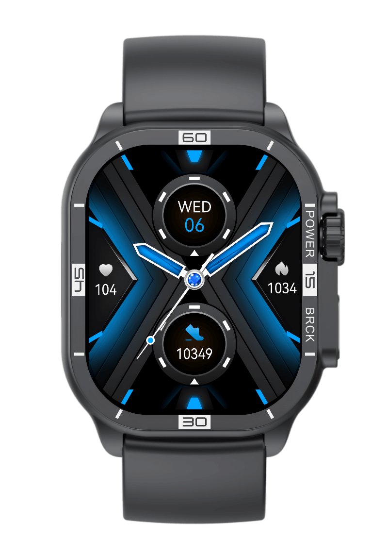 Reloj inteligente VS36 similar al Ultra 2 de Apple, tiene una gran pantalla AMOLED de 2.06" , diseño robusto, gran batería en color negro con correa de silicona