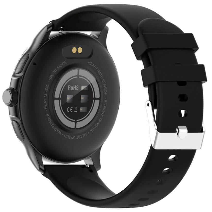 Reloj inteligente barato y deportivo, en varios colores y con una pantalla Amoled HD. Funciones de salud y más de 100 modos deprtivos. Color negro y sensores precisos