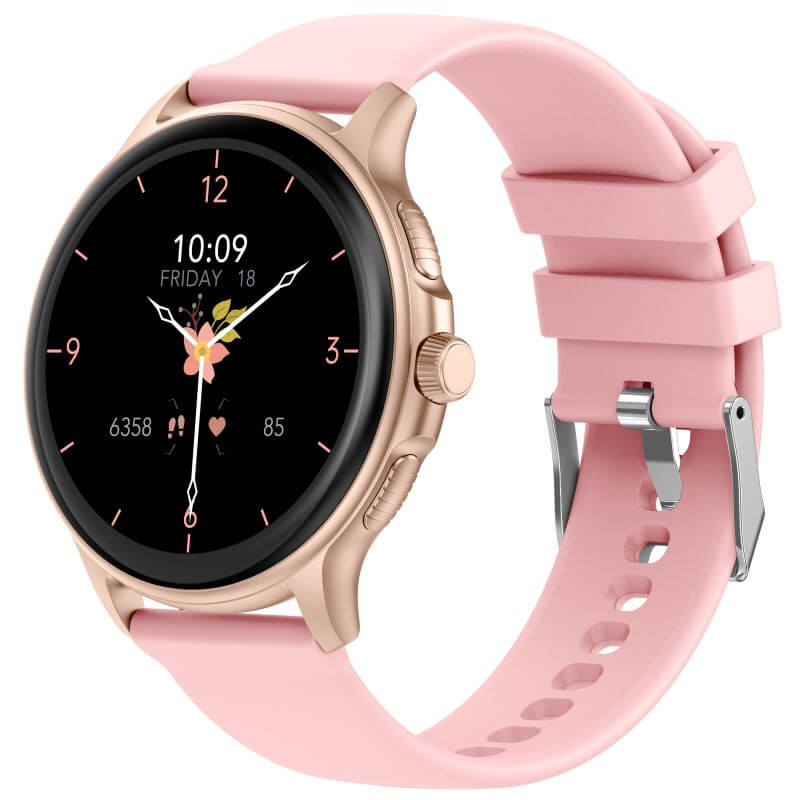 Reloj inteligente barato y deportivo, en varios colores y con una pantalla Amoled HD. Funciones de salud y más de 100 modos deprtivos. Color rosa pink