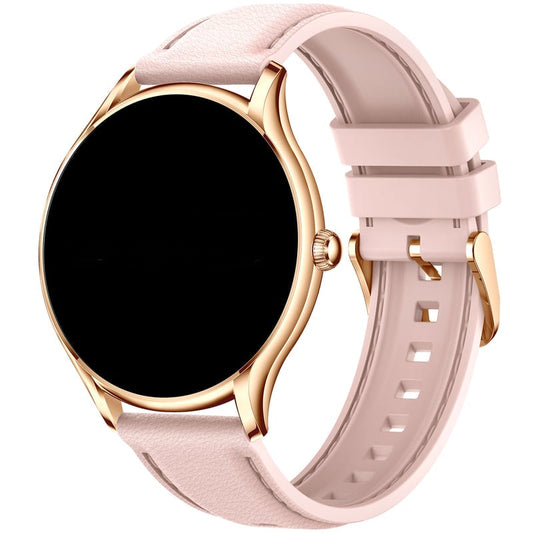 Reloj inteligente de diseño clásico pero con todas las funcionalidades de un smartwatch, puedes elegierlo con correas de metal para llevarlo en esas ocasiones especiales. En color oro y plata