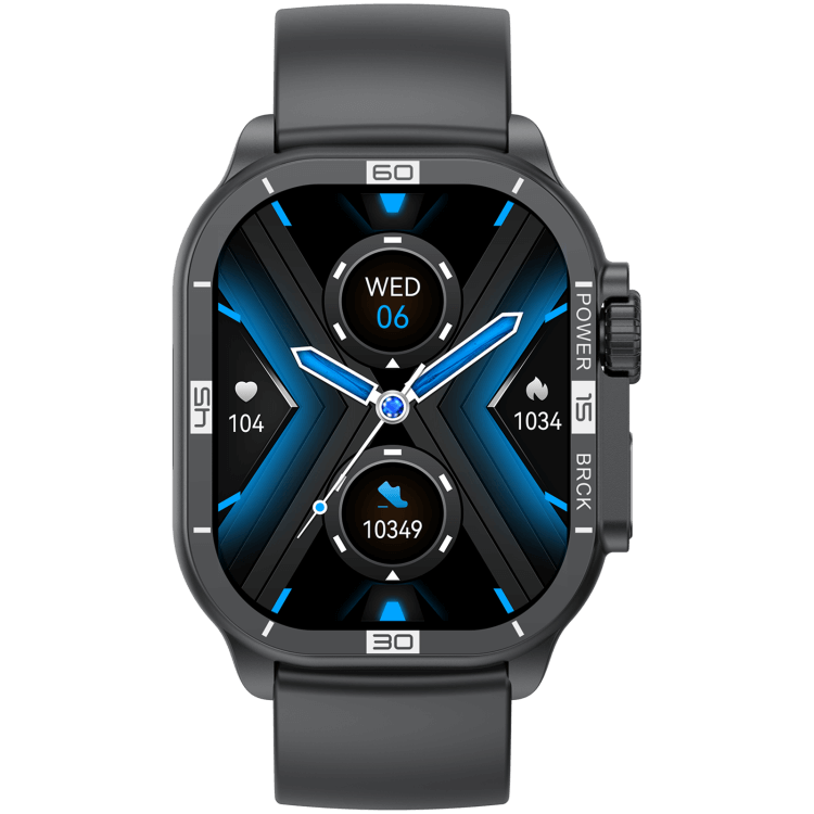 Reloj inteligente VS36 similar al Ultra 2 de Apple, tiene una gran pantalla AMOLED de 2.06" , diseño robusto, gran batería en color negro con correa de silicona