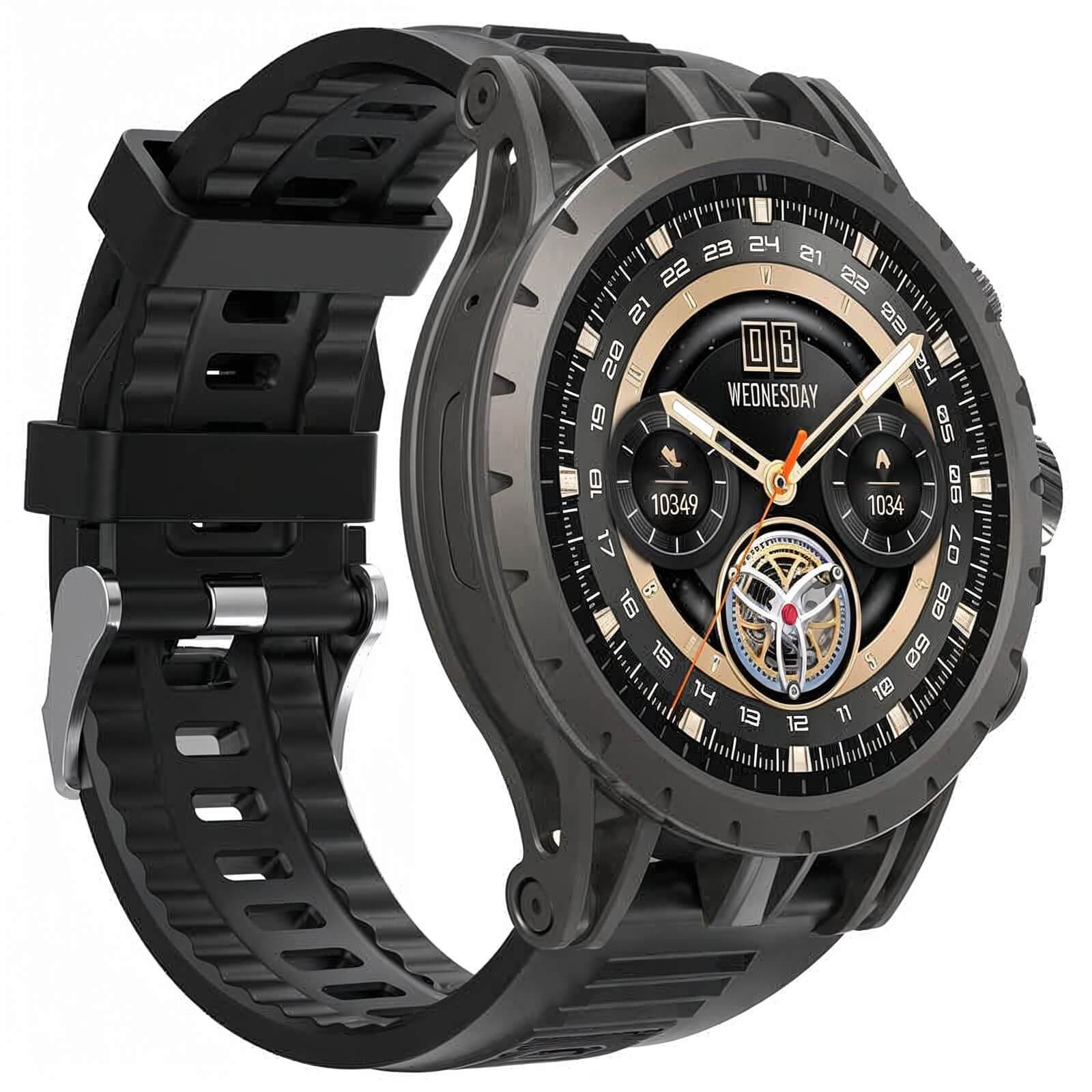 Smartwatch 4G con tarjeta SIM de diseño deportivo, color negro y caja de acero. Este reloj inteligente es la gama PREMIUM de nuestra marca, con este smartwatch podrás dejar tu teléono móvil en casa.