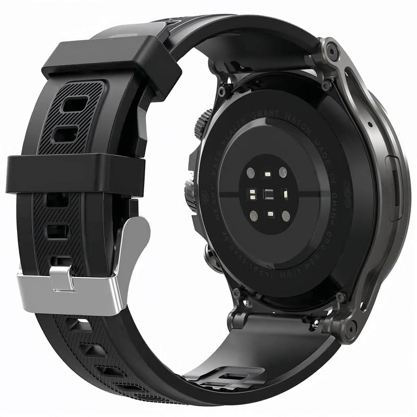 Smartwatch 4G con tarjeta SIM de diseño deportivo, color negro y caja de acero. Este reloj inteligente es la gama PREMIUM de nuestra marca, disone de los sensores más precisos del mercado.