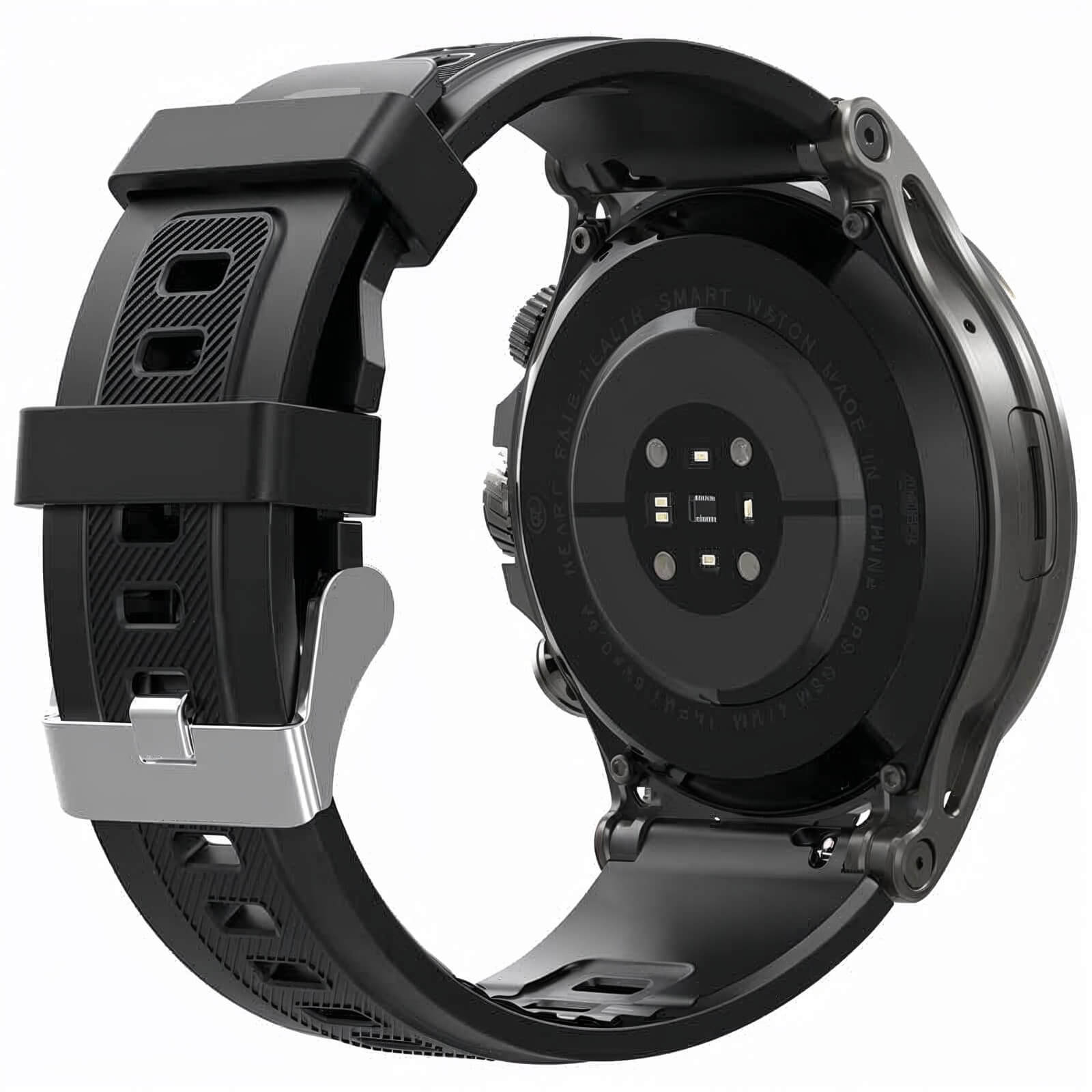 Smartwatch 4G con tarjeta SIM de diseño deportivo, color negro y caja de acero. Este reloj inteligente es la gama PREMIUM de nuestra marca, disone de los sensores más precisos del mercado.