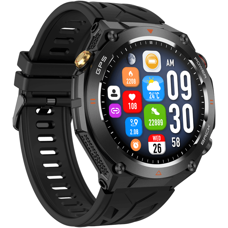 Smartwatch para hombre con GPS y brújula, diseño deportivo y materiales resistentes con multitud de aplicaciones para la aventura