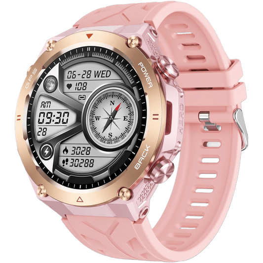 Smartwatch para mujer con GPS y brújula, diseño deportivo y materiales resistentes